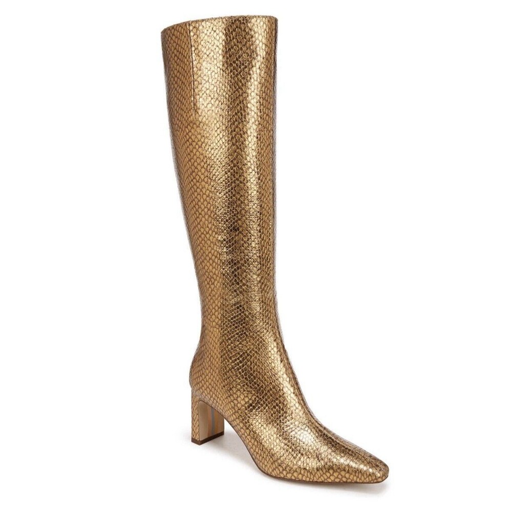 Sam Edelman Sylvia 2 Gold Snake Knee High Boots Women’s 6.5 M NEW